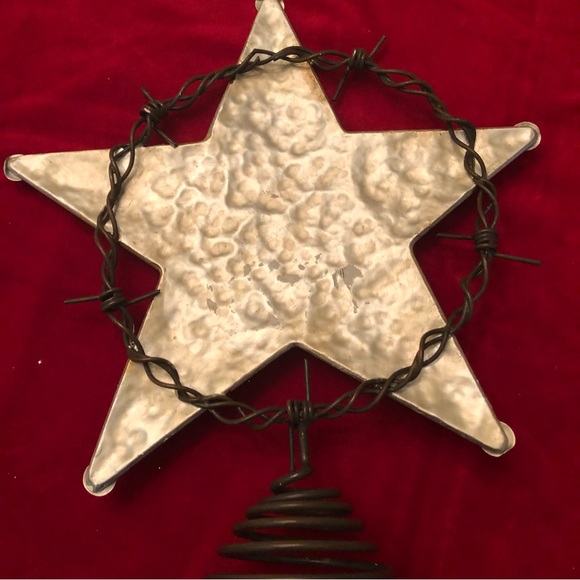 Christmas Silver Metal Star Tree Topper - Picture 4 of 5